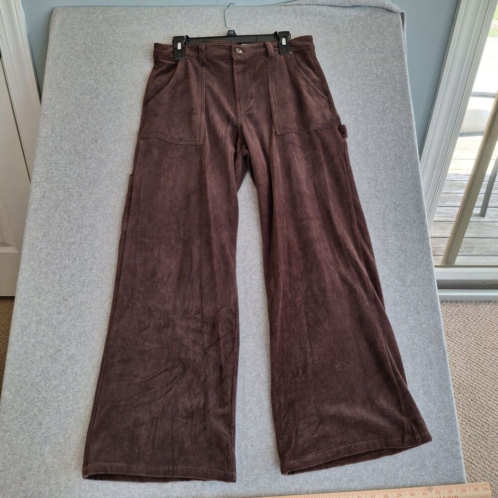 NWT Arizona Womens Straight Hot Coffe Corduroy Baggy Pant Sz 10 Wide Leg M VINTA